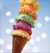 Ice cream cone with lots of scoops_tiny